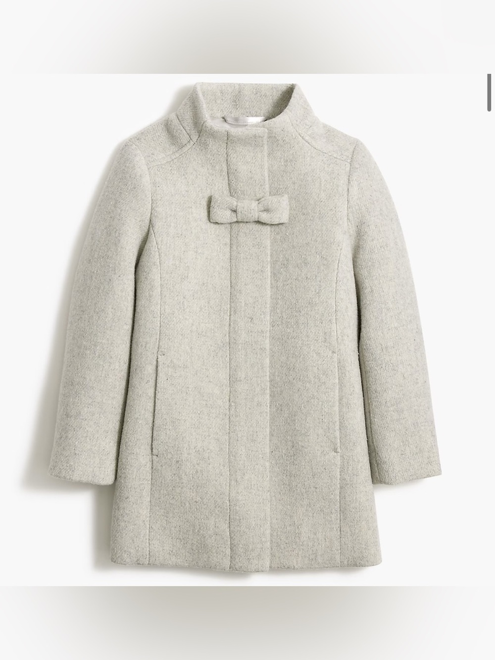 Crewcuts Girls Wool Blend Bow Coat in Heather Dusk